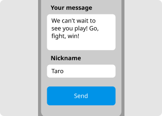 Enter your message and nickname and send the form.